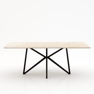 Rechthoekige marmeren eettafel Stella – Travertino Chiaro