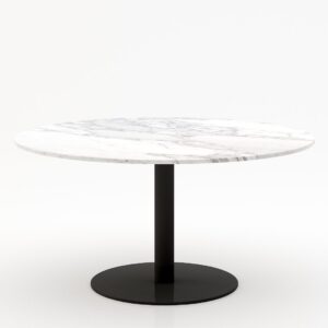 Ronde marmeren eettafel Tubo – Arabescato Carrara