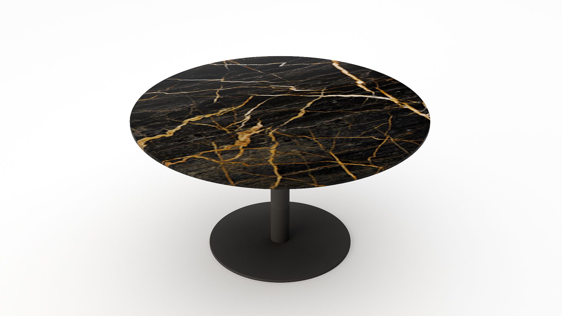 Ronde marmeren eettafel Tubo – Nero saint port laurent