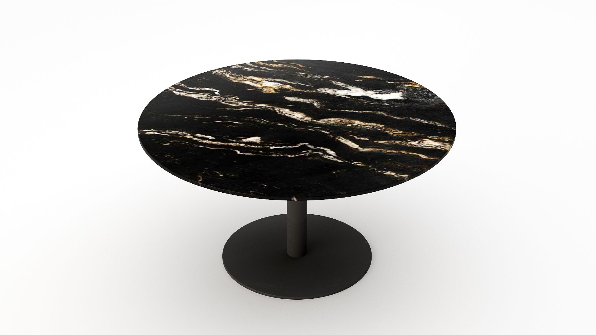 Ronde marmeren eettafel Tubo – Titanium