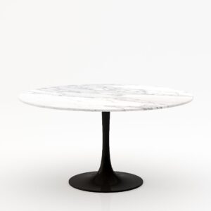Ronde marmeren eettafel Tulip – Arabescato Carrara