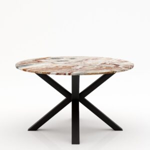 Ronde marmeren eettafel Croce – Arabescato Orobico Rosso